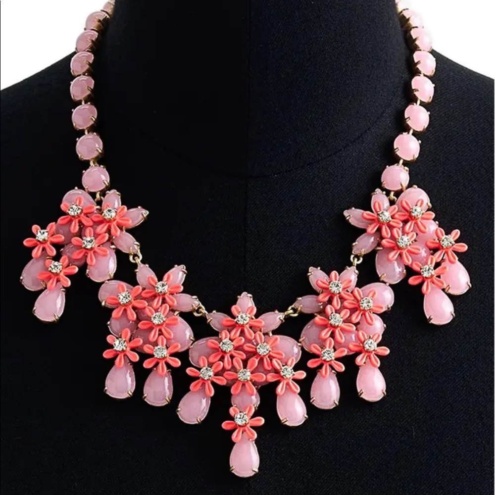 NWT pink flower JCrew necklace